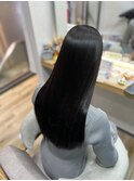 品のあるツヤ髪ストレート【髪質改善】