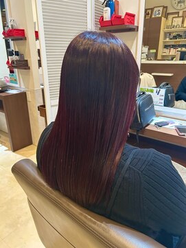 ループ ヘアーサロンアンドコミュニティー(LOOP) ロングスタイル/ピンクカラー