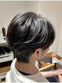 ニュアンスパーマ/センターパート/刈り上げなし