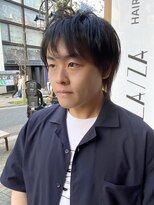 ザザ ZA/ZA 神楽坂 ブリーチなしブルーブラック×襟足ハイトーンウルフ