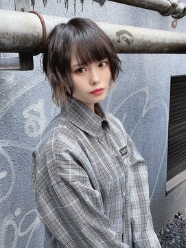 リアイス(Re:ICE) ミニウルフ/くすみブルー/流れるレイヤー/インナーハイライト