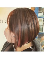 ロディーナコク 大口 新子安(rodina.coc)&nbsp;馴染ませインナーカラー×ボブ/カシスピンクカッパ―ピンク/30代