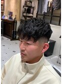 【LUDLOW BLUNT】フェードカット メンズパーマ 癖毛風 黒髪 大阪