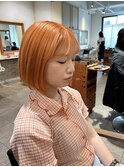 Wカラー オレンジ Neolive capu町田店/マチルダボブ/前髪パーマ