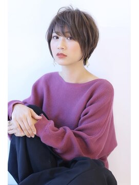 オーロ 緑地公園店(ORO) ひし形シルエット束感ショートパーマ韓国マッシュグレーベージュ