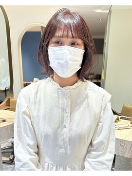 オグジュアリー 表参道(aux.) ボブウルフ×ブリーチなしラベンダーカラー