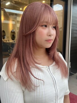 ラック 津田沼(LUCK) ホワイトピンク/津田沼/ハイトーン/レイヤーカット