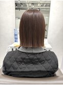 水素カラー小顔カット梅田ボブカカオブラウン