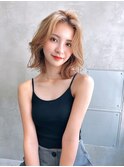 ACE 横浜 ミルクティベージュ×ふんわりボブ