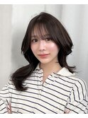 小顔韓国風レイヤーくびれ巻き/似合わせ流し前髪