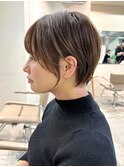 透明感カラー ボブ 前髪 ショート カラー ブリーチ&ダブルカラー