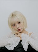 ボブウルフとブロンドでおしゃれハイトーン♪
