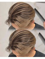 ステラ(STELLA) メンズ/バレイヤージュ/センターパート/ブリーチ&ダブルカラー