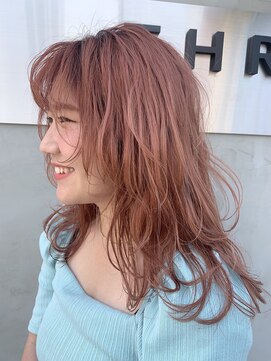 スリーバイベルベット(THREE...by velvet) アプリコットベージュ☆デザインカラー