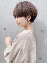 前髪ありショートボブアッシュブラウンネオウルフスリーク