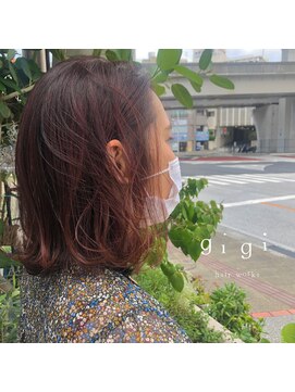 ジジ ヘアワークス(gigi hair works) ディープピンク×ハイライト