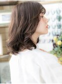黒髪くすみカラー小顔くせ毛風Aラインボブa戸田公園20代30代40代