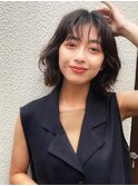 ボブ×パーマヘアカジュアルモード　小顔パーマ