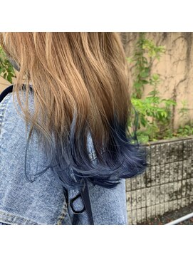 リー 甲子園(Lee) 裾カラー × アオ