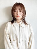 ウルフレイヤー_斜めバンググレージュカラー_49246