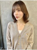 くびれミディアム　アンニュイカラー　フレンチカジュアル