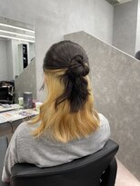 ファイブバイジエクト 堀江(FIVE by The Ect) インナーカラー 抜きっぱなしブロンド ブロンドヘア 推しカラー