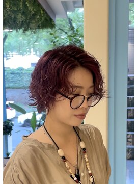 シアン 大須店(CYAN.) ワインレッドカラー×ショートパーマ