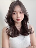 美髪レイヤーカット/顔まわりレイヤー/くびれミディアムレイヤー