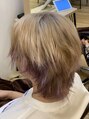 アグ ヘアー アイナ いわき2号店(Agu hair aina)&nbsp;ブロンドx裾パープル