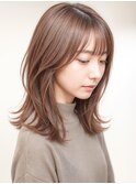 マロンベージュ大人美人顔回りレイヤーカットp1越谷20代30代40代