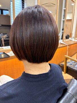 クレス 東武練馬店 【髪質改善カラー】オレンジブラウン×ショートボブ