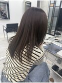 韓国顔まわりレイヤーカットグレージュオリーブベージュブラウン