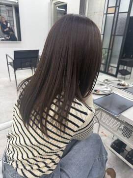 ディジョン(Dijon) 韓国顔まわりレイヤーカットグレージュオリーブベージュブラウン