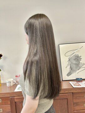 ヘアー アイス 御器所本店(HAIR ICI) ブリーチなしオリーブグレージュレイヤーカット冬カラー20代