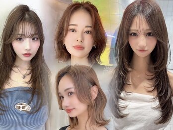 ロンドルーチェ 心斎橋(Lond luce)の写真/小顔にみせる顔周りレイヤーカットがお手頃プライスで実現！トレンドスタイルで毎日可愛い自分へ【心斎橋】