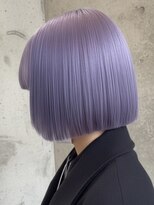 プネル(punel) ブルーラベンダー 切りっぱなしボブ ケアブリーチ 原宿