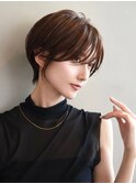 表参道白髪ぼかしマッシュショートヘアッシュベージュ40代50代
