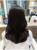 【暗髪カラー】ピンクブラウン