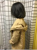 お客様スタイル１１１　ネイビーグレージュボブ