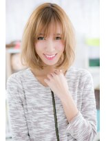 ミック ヘアアンドメイク アップ 駒込店(miq Hair&Make up)&nbsp;ドライな質感♪ミルクティーベージュニュアンスロブ