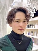 センターパートに最適ウェーブパーマ