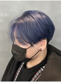 韓国風ニュアンスパーマ/韓国ヘアネイビーカラー／シルバー