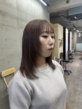 ソルトウォーター(SALT WATER) ピンクブラウン　レイヤーカット　顔まわりレイヤー