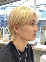 韓国風メンズミルクティーベージュダブルカラーハイトーンカラー