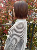 ツイギー 宮西店(TWiGGY) 外ハネボブにオレンジブラウン