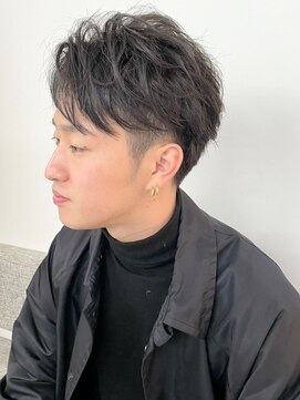 ラギッド 大野城店(RUGGED) ハーフアップバング 毛流れパーマ 刈り上げショート