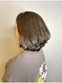 伸ばしかけボブパーマゆるふわプードルパーマ顔周りカット
