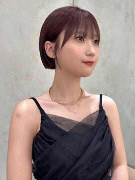 ロンドヴァリー 渋谷店(Lond vallee) あごらいんミニボブ×ワインレッド
