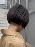 20代30代ミニボブ切りっぱなしボブぱっつん前髪シースルー顔周り