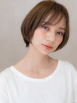 カバーヘア ブリス 大宮西口(COVER HAIR bliss) ヘーゼルブラウンひし形耳掛け小顔丸みショートX大宮30代40代